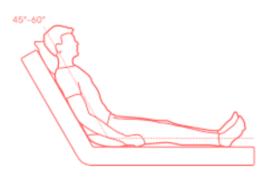 dental chair position-semi-upright position